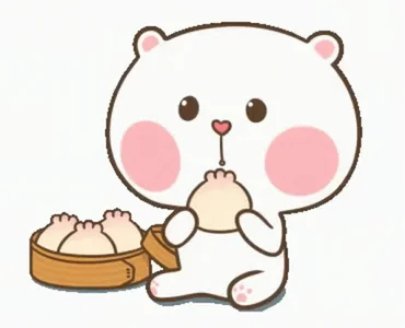Puffy Bear Eating Buns