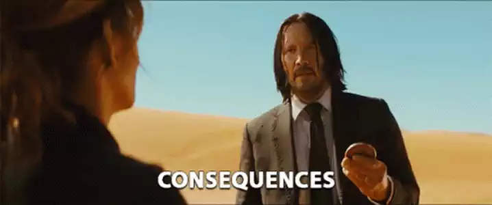 Consequences Keanu reeves John wick Гиф