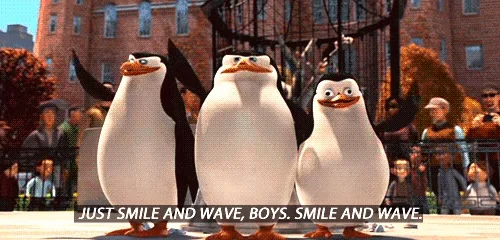 Awkward Smile And Wave